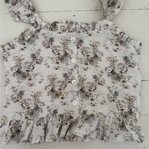 Jamie Kay Floral Ruffle Button-Up Top